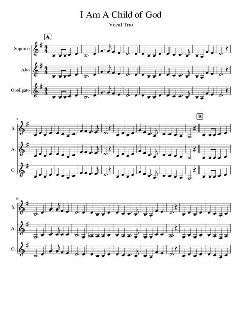 I Am a Child of God (A Capella for Three Voices) (by Lisa Rochelle ...
