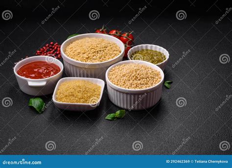 Raw Whole Grain Orzo Pasta As an Ingredient for a Delicious Dish Stock ...