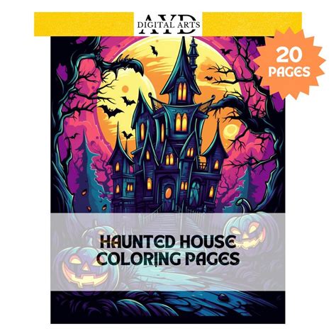 Haunted House Coloring Pages, Happy Halloween Png, Coloring Books ...