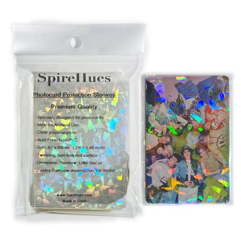 Buy SpireHues 100 Pcs Kpop Photcocard Protection Sleeves, Holographic ...