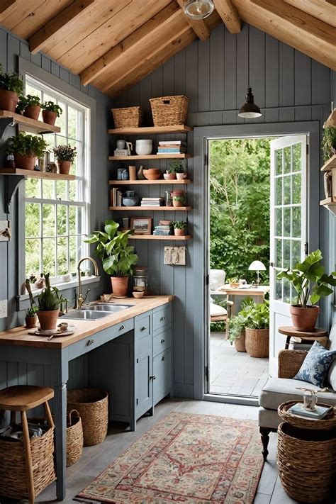 Pin by Alisha Greenawalt on home design | Garden shed interiors, Shed ...