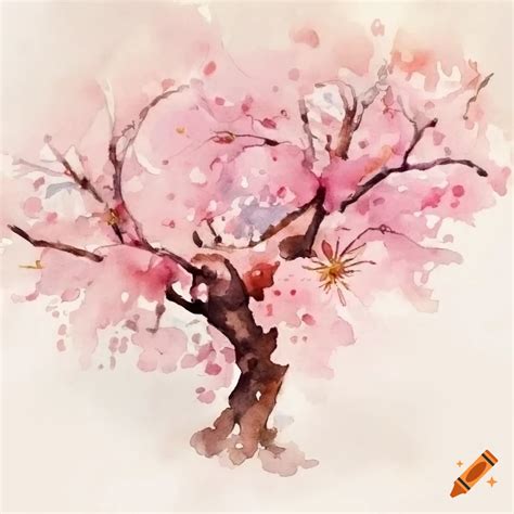 Watercolor painting of japanese cherry blossom tree on Craiyon