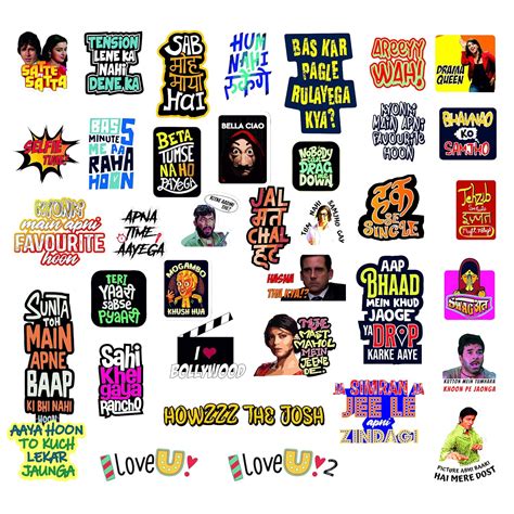 Messketeers Quirky Bollywood Quotes 36 Stickers|3M Vinyl Stickers for ...