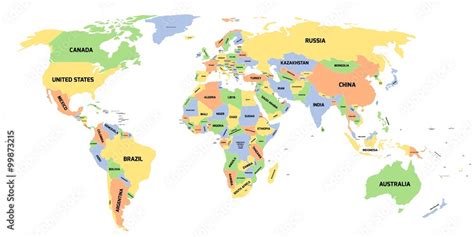 World Map with All Countries 的图像结果