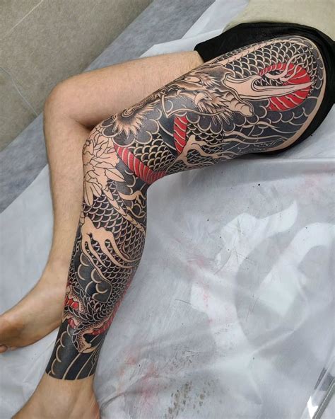 Vibrant Dragon Leg Tattoo Design for Inspiration in 2025 | Dragon ...