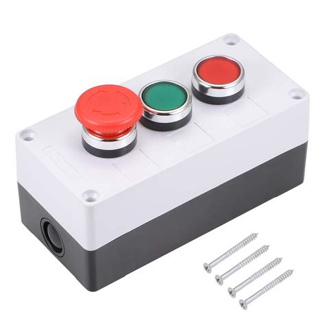uxcell Push Button Switch Box Momentary NO NC Red Green Switches and ...
