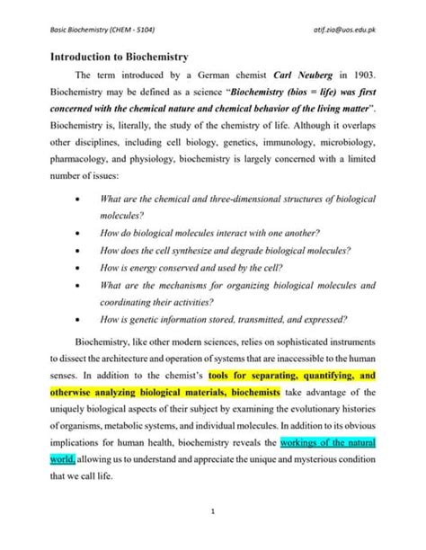 Image result for Biochemistry Lesson