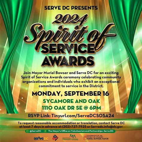Serve DC Presents the 2024 Spirit of Service Awards, Sycamore & Oak ...
