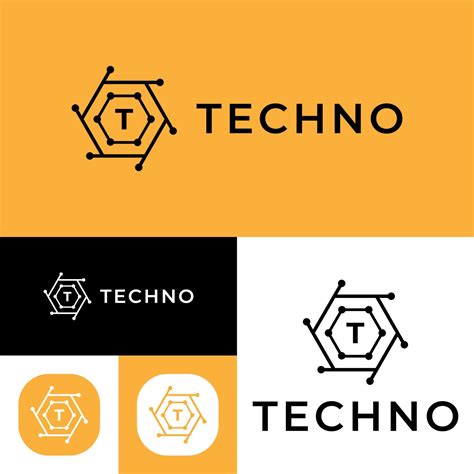 Technology Logo Design Vector Black/Color 的图像结果