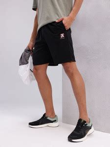 HRX by Hrithik Roshan Solid Men Black Regular Shorts - Buy HRX by ...