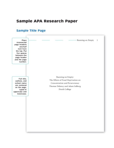 Image result for Research Paper APA Format Example