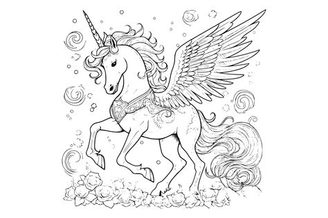 Cute Pegasus Coloring Pages Free Printable Fantasy Coloring Pages For