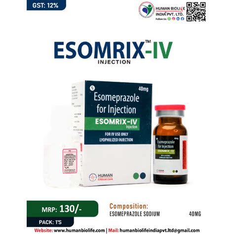 ESOMRIX IV Injection Human Biolife India Pvt. Ltd.
