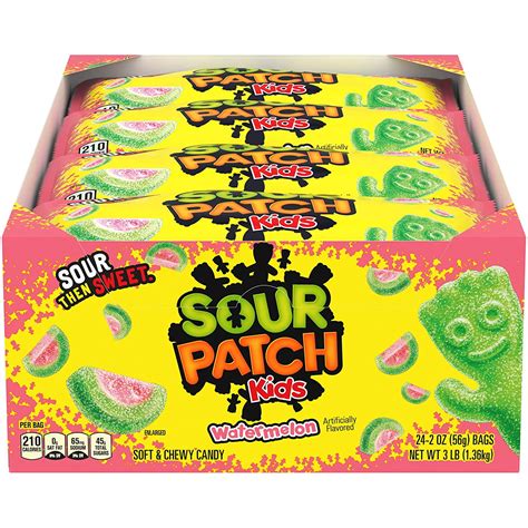 Sour Patch Kids Gummy Candy (Watermelon, 2-Ounce Bag, Pack of 24 ...