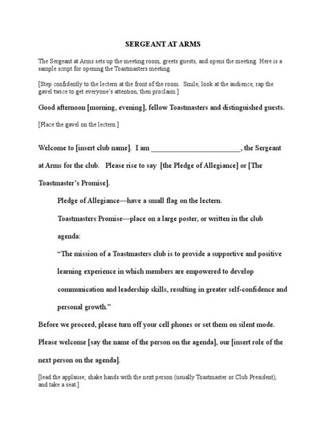 Image result for SAA Role Toastmasters Script