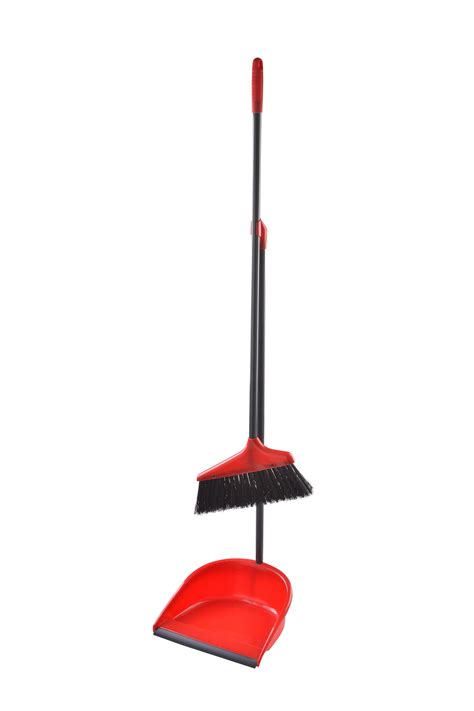 Quick Easy Upright Broom and Dustpan Set Sturdy Long Handled Broom ...