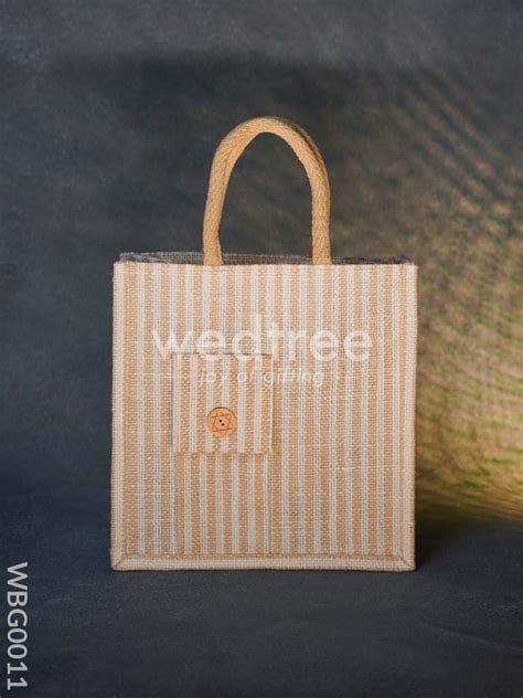 Taper Strip Jute Bag with Mobile Pouch - WBG0011 – BLiS