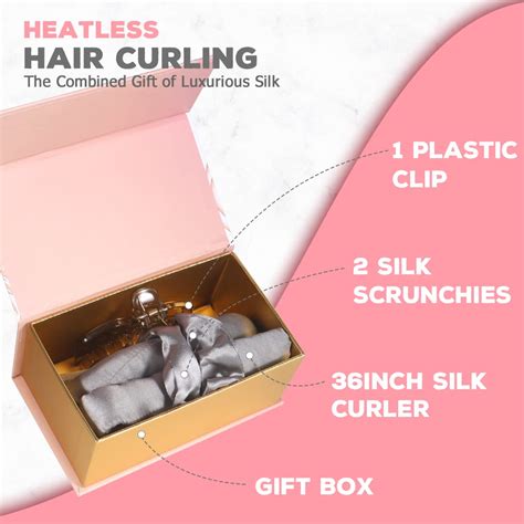 Buy Heatless Curling Ribbon Rod Headband - 100% Mulberry Silk Satin No ...