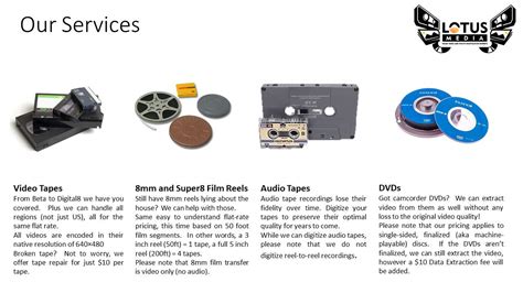 Buy Lotus Media Video Tape Transfer Service, Digitization to MP4 (VHS ...