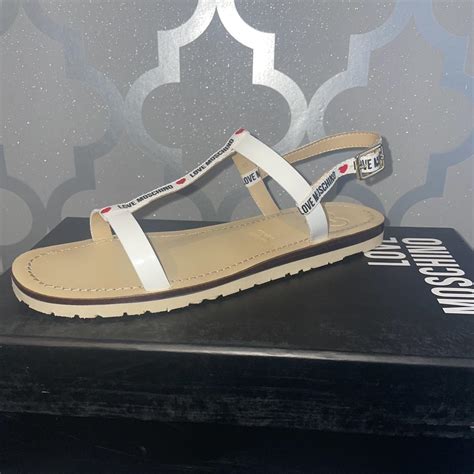 Love Moschino Women's White Sandals | Depop