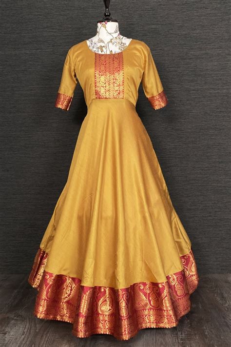 Latest Traditional Silk Gown Design For Girls - Anaya Designer Studio