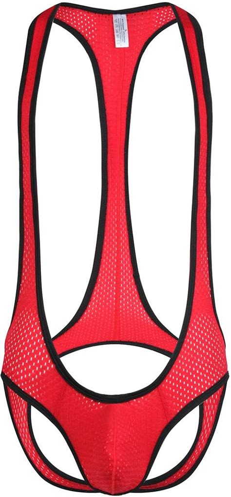 Buy QiaTi Men's Leotard Bodysuit Thong Stretch Wrestling Singlet ...