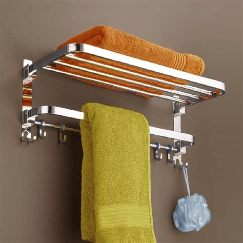 eonic Stainless Steel Folding Towel Rack for Bathroom Towel Bar/Towel ...