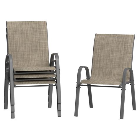 Amopatio Patio Chairs Set of 4, Outdoor Stackable Dining Chairs for All ...