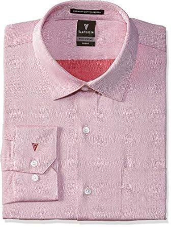 Van Heusen Men's Plain Slim Fit Formal Shirt (VHSF318M009069-44-Red_44 ...