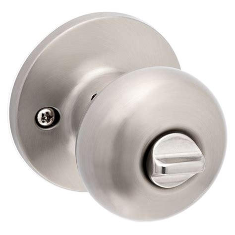 RELIABILT Baron Satin Nickel Interior Bed/Bath Privacy Door Knob ...