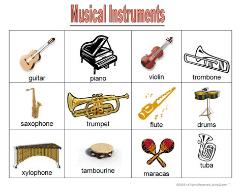 Musical Instruments with Names 的图像结果