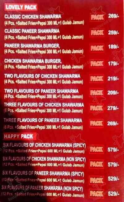 Menu at LUCY SHAWARMA & SNACKS, Gurugram, 75/2