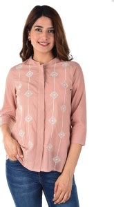 KIZI Women Embroidered Casual Pink Shirt - Buy KIZI Women Embroidered ...