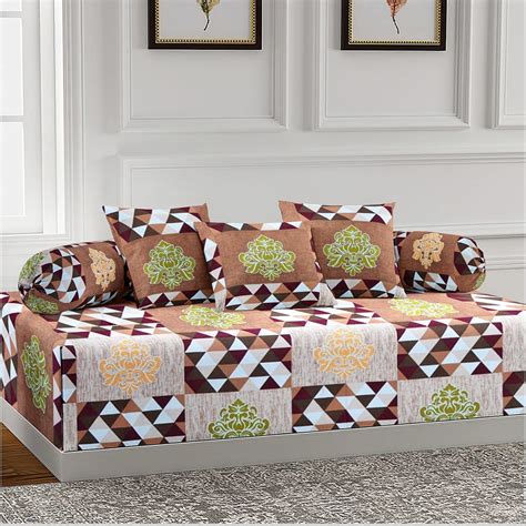 Buy Printed Handloom Cotton Flare Diwan Set (6 Pcs) Online In India By ...