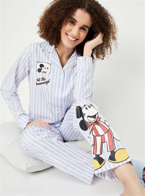 Buy Women Mickey Mouse Printed PJ Set Online at just Rs. 999.0 ...