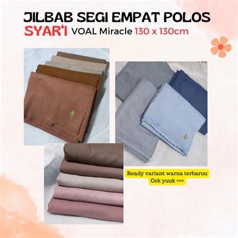 Promo jilbab segi empat polos syari umama 130 x 130cm / Kerudung Segi ...