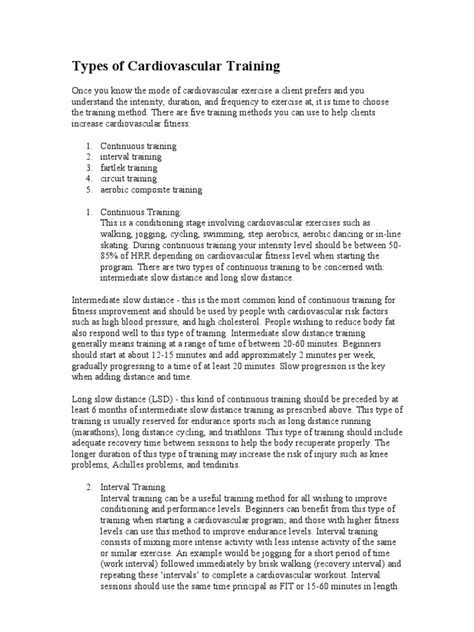 Types of Cardiovascular Exercise 的图像结果