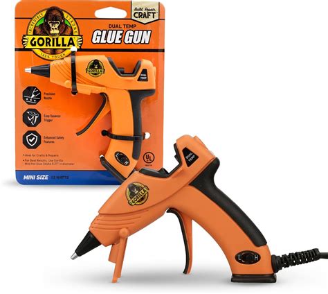 Gorilla Hot Glue Gun (Pack of 1) - Dual Temp Mini Size Hot Glue Gun ...