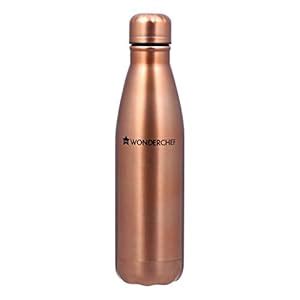 Wonderchef Hydro-Bot Stainless Steel Single Wall Water Bottle, 650ml ...