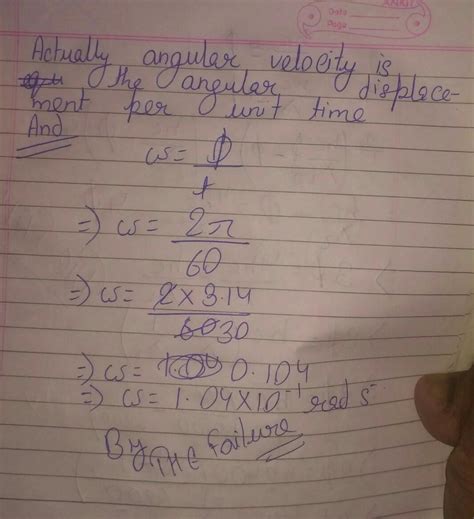 The angular speed of second's hand watch in rad/s is - Brainly.in