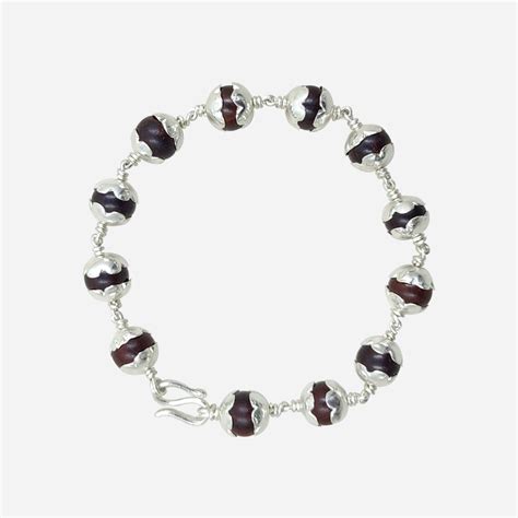 Red Sandalwood Silver Capped Bracelet – Om Spiritual Shop