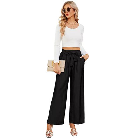 Wide Leg Pants For Women High Waisted Business Work Casual Adjustable ...