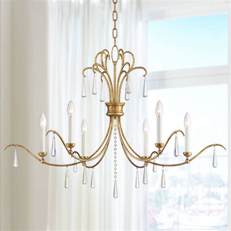 Buy Possini Euro Design Charlotte Gold Leaf Finish Chandelier 37" Wide ...