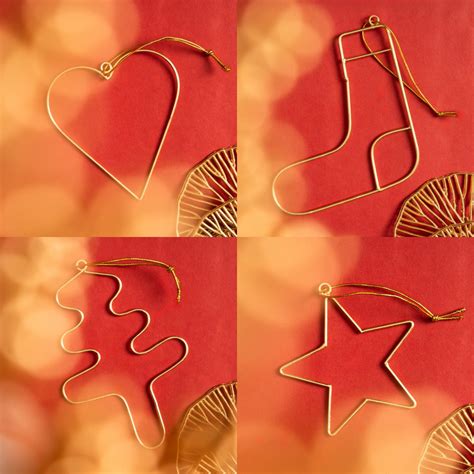 Minimalist Christmas Tree Hangings | Set of 4 – The Zappy Box