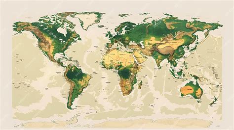 World Map with Physical Features 的图像结果
