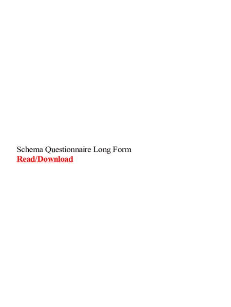 Fillable Online Schema Questionnaire Long Form Fax Email Print - pdfFiller