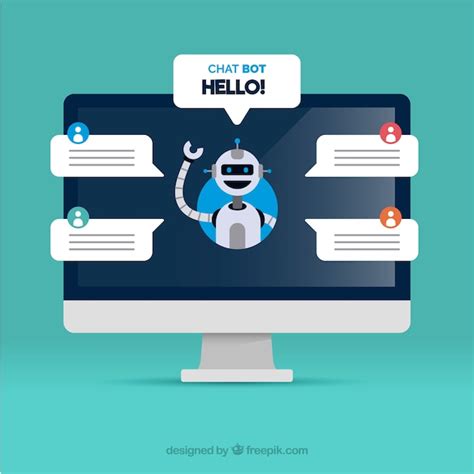 Chatbot concept background with computer | Free Vector