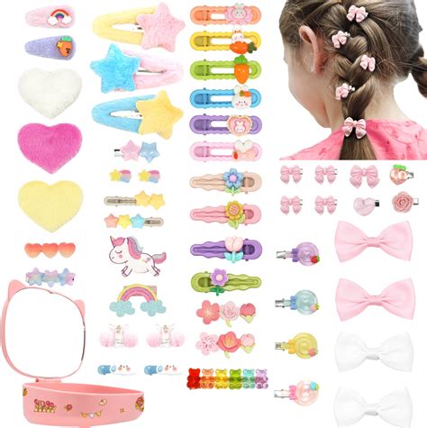Amazon.com: 50 Pcs Hair Clips with Organizer, Cute Hair Accessories for ...
