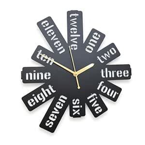 Buy GENESIS ARTS Metal Wall Clock for Hall, Living Room | 12-Inch Black ...