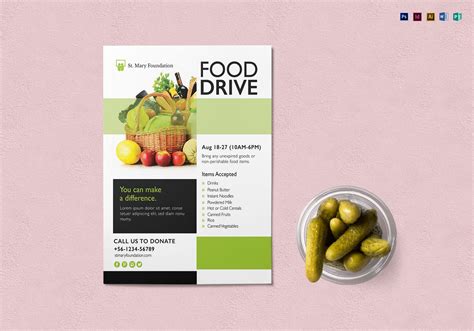Food Drive Flyer Design Template in PSD, Word, Publisher, Illustrator ...